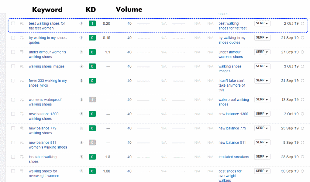 Longtail keyword tool results example